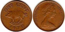 coin Bermuda 1 cent 1970
