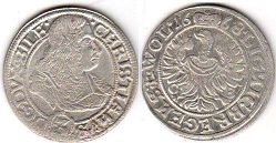 moneta Silesia-Liegnitz-Brieg 3 kreuzer 1668