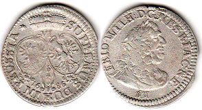Münze Preußen 6 groschen 1686