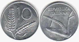 moneta Italy 10 lire 1989