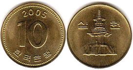 동전 한국 10 원의 2005