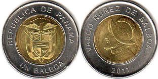 moneda Panamá 1 balboa 2011