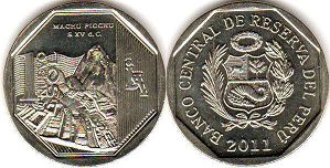 moneda Peru 1 nuevo sol 2011 Machu-Picchu