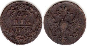 coin Russia denga 1748