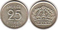 mynt Sverige 25 öre 1954