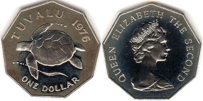 coin Tuvalu 1 dollar 1976
