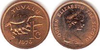 coin Tuvalu 1 cent 1976