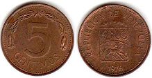 moneda Venezuela 5 centimes 1976