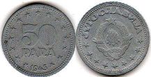 coin Yugoslavia 50 para 1945