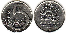 mince Czech 5 korun 2009