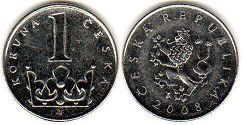 coin Czech 1 koruna 2008