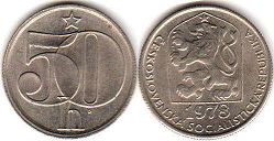 coin Czechoslovakia 50 haleru 1978