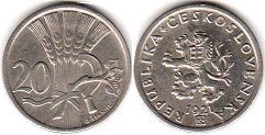 mince Czechoslovakia 20 haleru 1921