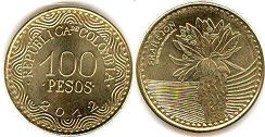 moneda Colombia 100 pesos 2012