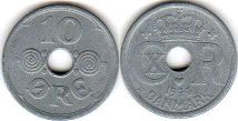 mynt Danmark 10 öre 1944