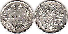 mynt Finland 50 pennia 1916
