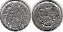 mynt Finland 50 pennia 1944