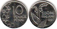 mynt Finland 10 pennia 1995