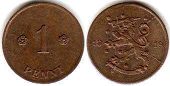 mynt Finland 1 pennia 1919