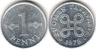 mynt Finland 1 penni 1978