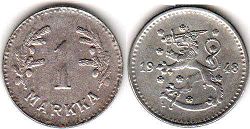 mynt Finland 1 markka 1948