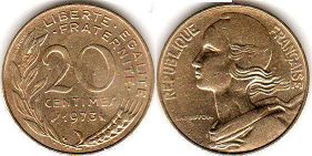 coin France 20 centimes 1973