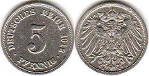 coin German Empire 5 pfennig 1912