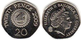 coin Guernsey 20 pence 2009