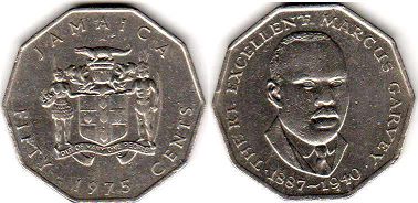 coin Jamaica 50 cents 1975