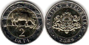 coin Latvia 2 lati 2009
