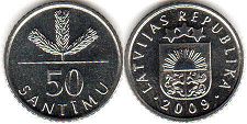 coin Latvia 50 santimu 2009