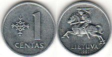 coin Lithuania 1 centas 1991