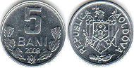 coin Moldova 5 bani 2008