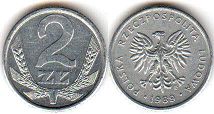 coin Poland 2 zlote 1989
