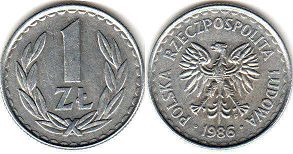 coin Poland 1 zloty 1986