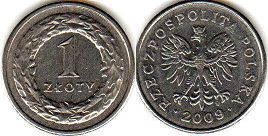 moneta Polska 1 zloty 2009