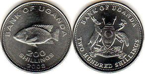 coin Uganda 200 shillings 2008
