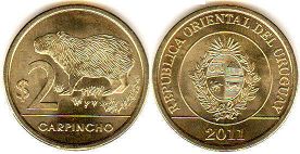moneda Uruguay 2 pesos 2011
