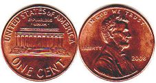 US moneda 1 centavo 2008 Lincoln memorial cent