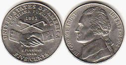 moneda Estados Unidos 5 centavos 2004 compra de Luisiana