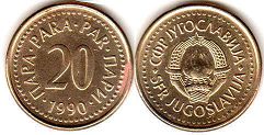 coin Yugoslavia 20 para 1990