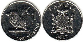 coin Zambia 1 kwacha 2012