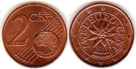 coin Austria 2 euro cent 2013