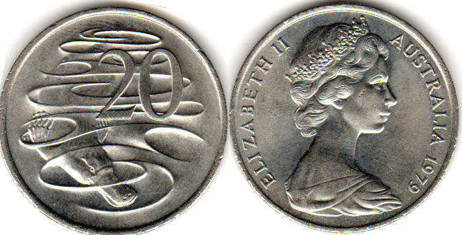 australian coin 20 cents 1979 Elizabeth II
