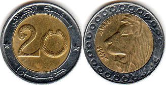 coin 20 dinar Algeria 2009