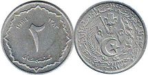 coin 2 centinmes Algeria 1964