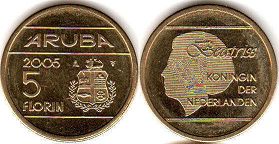 coin Aruba 5 florins 2005