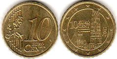 moneta Austria 10 euro cent 2012