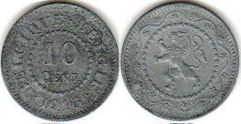piece Belgique 10 centimes 1916