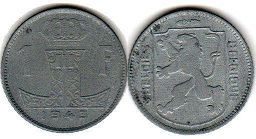 coin Belgium 1 franc 1943